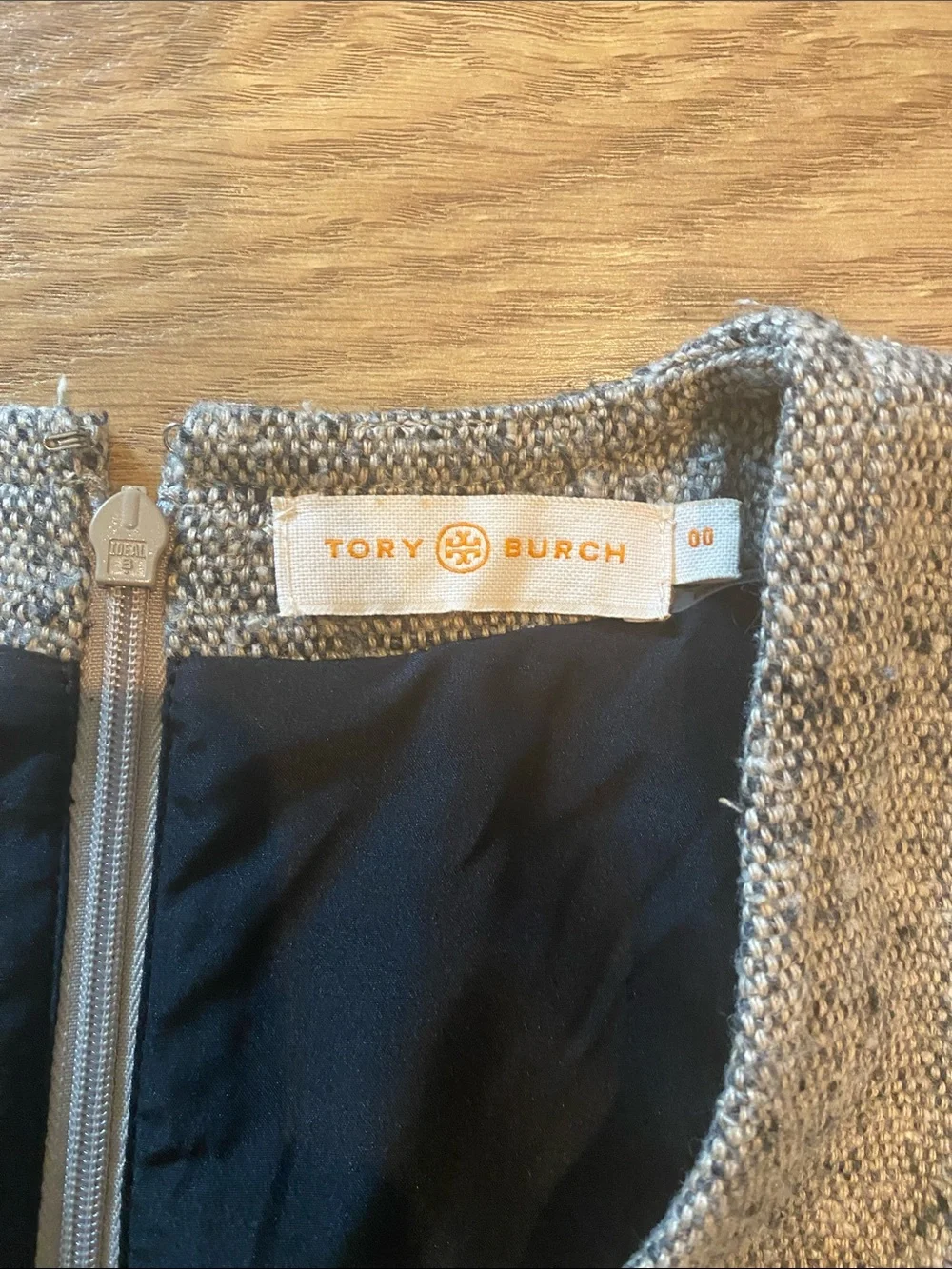 Tory Burch Gray Tweed Midi Sheath Dress